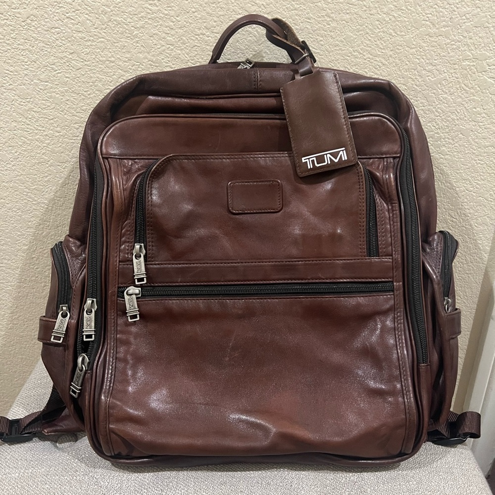 Vintage TUMI Brown Leather Backpack